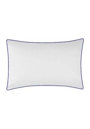 Poszewka satynowa SAN ANTONIO biała z lamówką navy blue