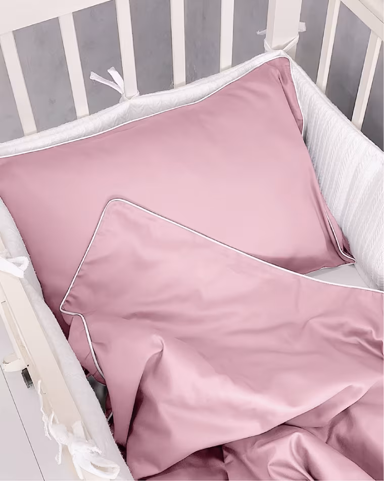 Pościel dziecięca SAN ANTONIO - flamingo pink z białą lamówką