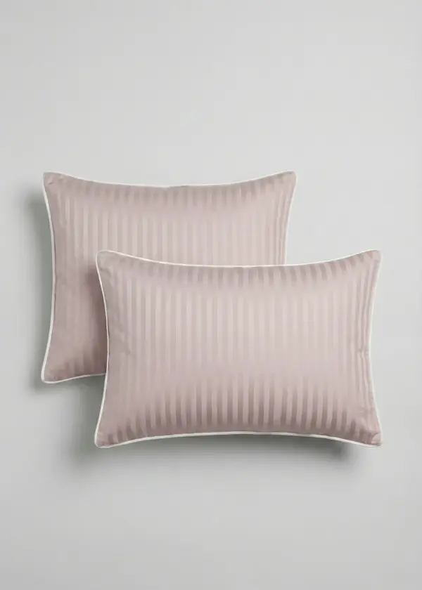 Poszewka adamaszkowa SAN ANTONIO silver rose z białą lamówką