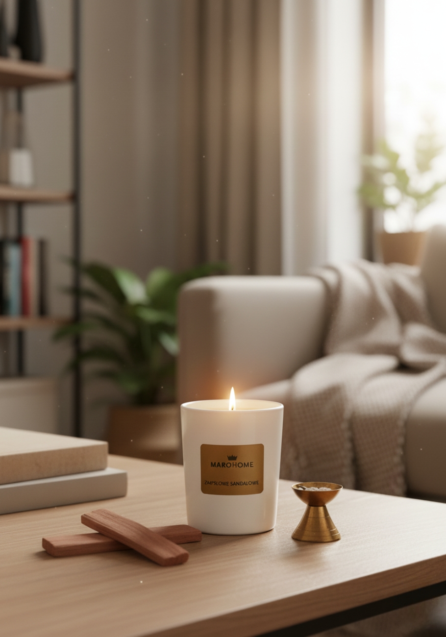 świeca sojowa zmysłowe sandałowe