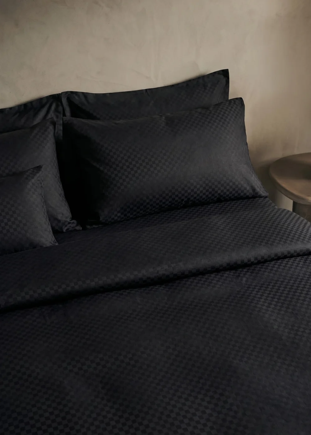 posciel percale chess - czarny