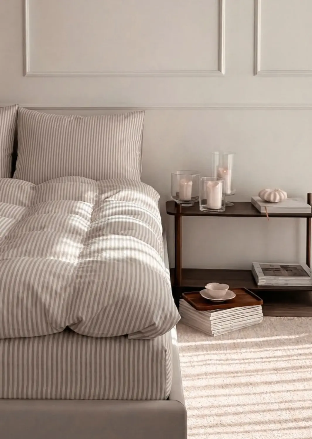 Pościel PERCALE TENCEL STRIPE - beżowy